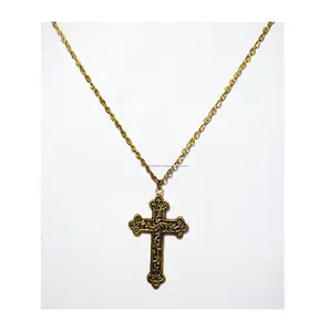 wholesalegold jesus cross pendant custom stainless steel cross necklace men jewelry rings earrings bracelet jewelry sets