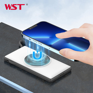 โรงงาน WST ผู้ผลิตโดยตรง (OEM) สถานีชาร์จโทรศัพท์แบบแม่เหล็กพกพา สถานีชาร์จไร้สายพกพา แบตสำรอง 10000mah - Product Image 3