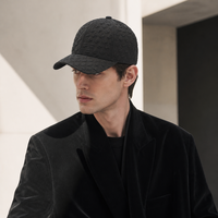 Casquette de baseball vintage noire à 6 panneaux réglable avec visière incurvée en toile pour l'extérieur et les voyages