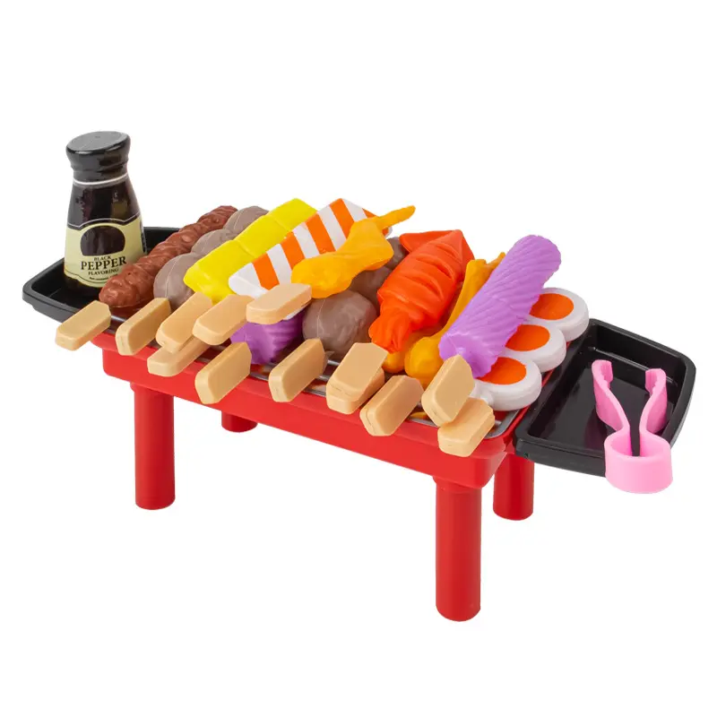 New Barbecue BBQ Set Children's Play Toaster Toy Kitchen Ove Food Pretend For Kids Play Sets Pretend Play Toy