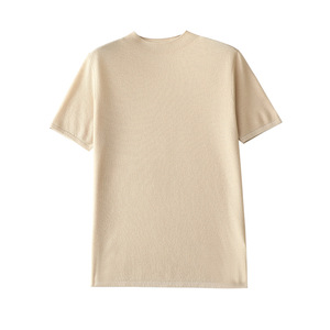 Maglia 2024 stile estivo da donna a maniche corte lavorata a maglia in <span class=keywords><strong>Cashmere</strong></span> grigio colore <span class=keywords><strong>e</strong></span> maglia <span class=keywords><strong>misto</strong></span> <span class=keywords><strong>lana</strong></span> - Product Image 2