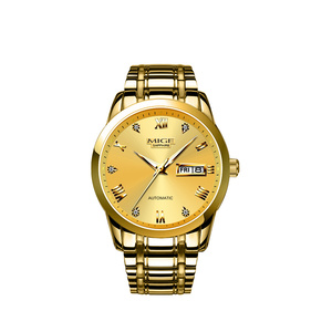 Reloj Mecánico Automático para Hombre MICE, 38 mm, Esfera Redonda en Tono Dorado, Cristal de Zafiro, Visualización de Fecha Analógica, Correa de Lujo - Product Image 1