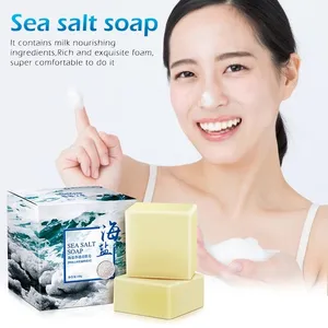 100g élimination des boutons pores traitement de l'acné savon au sel de mer nettoyage du visage hydratant savon au lait de chèvre soin du visage savon de lavage