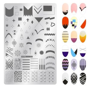 51 Styles XL Nail Stamping Plate soutenu avec des images à carreaux et des personnages <span class=keywords><strong>de</strong></span> dessins animés DIY Nail Tool - Product Image 3
