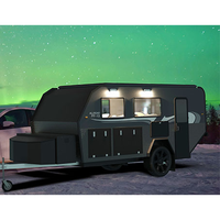 Caravane en aluminium à vendre Lotus Aud Australie Maison mobile australienne Caravane tout-terrain noire légère Remorque avec toilettes