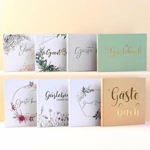 2025 -2026 Gold-Stamped Linen Wedding Notebook Guest & Birthday Party Message Book Stickers Beauty Gifts Wholesale - Product Image 1