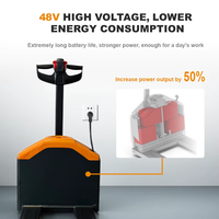 Chariot élévateur à palettes électrique robuste de 1,5 tonne avec batterie au plomb-acide 48V/30Ah pour 5 heures d'exploitation continue en entrepôt et en logistique