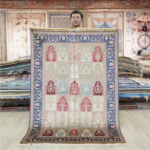 4x 6英尺波斯地毯手工打结土耳其设计100% 普通博卡拉野餐丝绸地毯