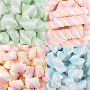Vente en gros d'usine, marque privée, mini guimauves douces blanches et roses, saveur de fruits, guimauves torsadées, bonbons moelleux - Product Image 4