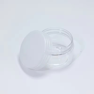 Custom 100ml 200ml 8oz 300ml 12oz 500ml <b>clear</b> White Black Amber Wide Mouth Cosmetic <b>Containers</b> <b>Plastic</b> Pet Jar with Aluminum Lid - Product Image 2