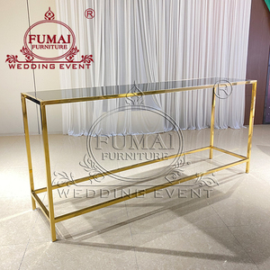 Moderno Juego de Mesa de Bar para Exteriores de Acero Inoxidable Dorado para Bodas en Dubái - Product Image 5