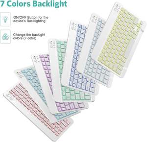 7-Color Backlit Rechargeable Wireless Keyboard & <b>Mouse</b> <b>Bluetooth</b> Keyboard and <b>Mouse</b> Combo for iPad - Product Image 4