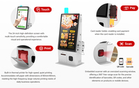 24 kiosque automatique de libre-service de machine de paiement de coup de mur de restaurant de pouce pour la commande