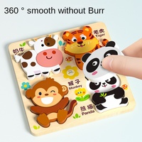 Houten Dieren Fruit 3D Peg Puzzle Bord Vorm Matching Vroege Alfabetisering Montessori Educatief Speelgoed voor Kinderen Jongens Meisjes Leeftijden 0-7