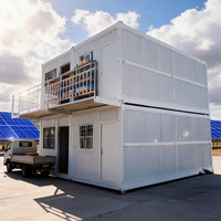 Villa Prefabbricata Modulare di Lusso a 2 Piani con Doppio Spazio Abitativo, Casa Container Pieghevole Moderna con Balcone