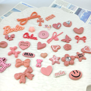 Cute Pink <b>Bow</b> Diy Jewelry Accessories Hair <b>Clips</b> Mixed Plastic Resin Craft Supplies Middle Size Manual Made - Product Image 2