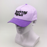 Gorra de Béisbol Deportiva OEM al por Mayor para Adultos de 5 Paneles, Estructurada de Algodón y Gamuza, con Logotipo Personalizado Bordado en 3D en Relieve, Gorra Bicolor