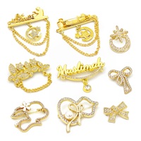 Broches de créateur de luxe pour femmes, broche en strass, bijoux en alliage d'argent et d'or, perles, métal, broche personnalisée pour hijab.