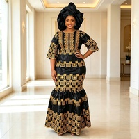 Robe longue traditionnelle africaine pour femmes, Ankara Dashiki Bazin, robe de soirée pour anniversaire, grande taille, Boubou