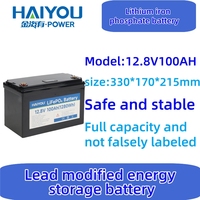Batterie LiFePO4 12,8 V 100 Ah à décharge profonde, vente en gros d'usine, avec boîtier ABS, pour usage domestique, source d'alimentation fiable