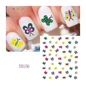 Hot Sale Factory Self-Adhesive Butterfly Flower Plant Nail Decorations Kit Nail Art Stickers Decals For Nails Art Design