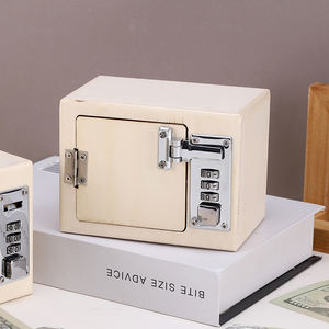 Boîte d'économie d'argent en bois <span class=keywords><strong>de</strong></span> haute qualité avec conception carrée blanche Euro Dollar Pound Coin Bank Mot <span class=keywords><strong>de</strong></span> passe Verrouillage Cible Numéros <span class=keywords><strong>Vérifier</strong></span> - Product Image 3