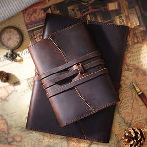 AIGUONIU真皮a 6尺寸笔记本规划书封面精装书 - Product Image 3