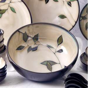 Vente flash : Ensemble de vaisselle en céramique grise émaillée flamboyante, bols et assiettes à riz créatifs de style japonais en porcelaine fine, dessinés à la main - Product Image 5
