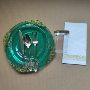 350 pièces pour 50 invités, fête de mariage d'<span class=keywords><strong>anniversaire</strong></span> fantaisie <span class=keywords><strong>vaisselle</strong></span> à bord doré avec couverts ensemble de <span class=keywords><strong>vaisselle</strong></span> <span class=keywords><strong>jetable</strong></span> noir <span class=keywords><strong>rose</strong></span> blanc - Product Image 3