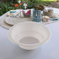 Ensemble de vaisselle jetable de luxe personnalisé avec logo, sans BPA, en plastique moderne, bol blanc, assiette à dîner 12*12*3.5cm, mariages, fêtes, OEM/ODM