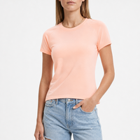 T-shirt personnalisé pour femme, col rond, manches courtes, coupe ajustée, séchage rapide, respirant, pour la course à pied, la gym, le fitness, OEM ODM, haute qualité