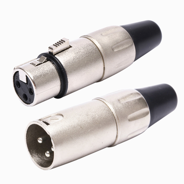 3Pin XLR Nickel Male Female Audio Connectors Plug Microphone Cable Power Insert Universal Mic Adapter Plugs adapters connectors