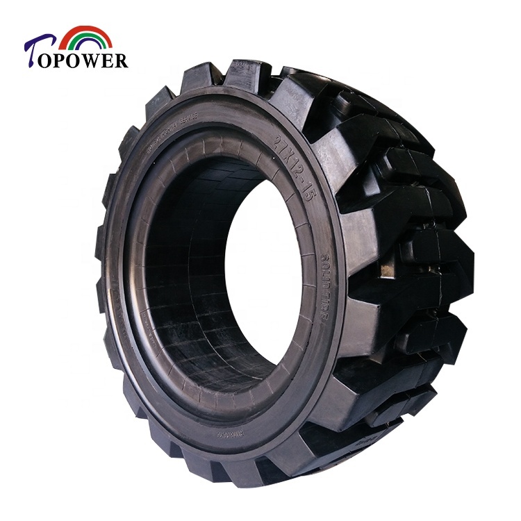 High Durability Solid Tire 27x12-15 Heavy Duty Industrial Tyre for Skid Steer Loader