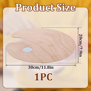 Lisi nghệ sĩ hình bầu dục sơn dầu bảng màu gỗ cho nghệ thuật Pallet màu pha trộn - Product Image 2
