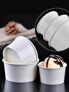 Coppette di Carta per Gelato Personalizzate, Non Tossiche, di Grado Alimentare, Bianche, Usa e Getta, Premium, con Cucchiaio e Coperchio - Product Image 2