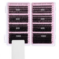 Kit d'extensions de cils individuels segmentés effet wispy 570 Clusters Lash Book DIY, marque privée