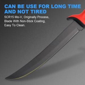 سكين YUEYANG بشفرة ثابتة من الصلب المقاوم للصدأ 5CR15 لتقطيع وشرائح الأسماك مع مقبض من البولي بروبلين للصيد والتخييم في الهواء الطلق - Product Image 2