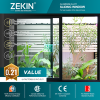 Doppelt Verglastes Gehärtetes Glas Modernes Design Aluminium-Schiebefenster Wärmeisolierung Thermische Trennung CE