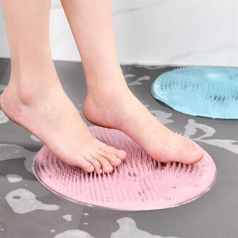 Оптовая продажа, Мягкий Нескользящий Коврик для ванны, 31 см, круглая силиконовая Массажная подушка для ванны, щетка, нескользящая щетка для ванны