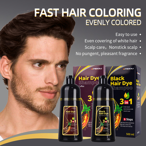 Tinte Herbal 3 en 1 al por Mayor, Color Natural Negro Meidu, Champú para Teñir el Cabello Blanco con Extracto de Jengibre, Cubre las Canas - Product Image 3