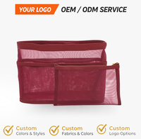 Organisateur de sac en maille ultra-léger OEM, insert multi-poches pour sac à main, séparateur, pochette de rangement intérieure personnalisable avec logo pour la vente en gros