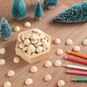 Halbkugeln Unvollendete natürliche Holz perlen für DIY Crafts Split Round Wood Balls - Product Image 3