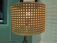 Abat-jour cylindrique en rotin tressé style ferme pour lampe de cottage, idéal pour salon et couloir