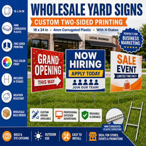 Political Campaign Yard Signs | Custom for Plastic Lawn Signs | <b>Waterproof</b> UV Resistant Election Signs Metal H-Stakes - Product Image 1