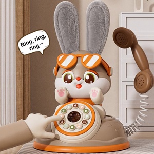 Educación temprana Iluminación Conejo Teléfono Máquina de aprendizaje Grabación de juguete Aprender a hablar Máquina telefónica con luces Música - Product Image 3