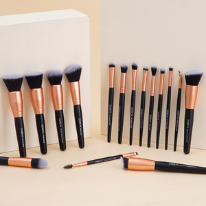 Set de <span class=keywords><strong>Brochas</strong></span> de Maquillaje <span class=keywords><strong>Zoreya</strong></span> para Corrector, Sombra de Ojos, Rubor, Polvo Suelto y Rostro, con Cerdas de Nylon y Mangos Metálicos, Kit de 15 <span class=keywords><strong>Brochas</strong></span> - Product Image 1