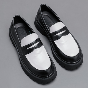 Zapatos de Cuero con Plataforma y Tacón Bajo para Hombre, Talla Grande, Estilo Retro, Casuales, a la Moda, para Jóvenes - Product Image 6