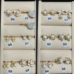 Pendientes de Plata de Ley 925 chapados en oro de 18 quilates <span class=keywords><strong>POLIVA</strong></span>, pendientes de perlas cultivadas de agua dulce blancas redondas - Product Image 6