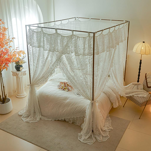 มุ้งลวดตกแต่งบ้านแบบพับได้ สวยงาม ทนทาน ใช้งานสะดวก สำหรับเด็กผู้หญิง นอนหลับสบาย รูปทรงสี่เหลี่ยมผืนผ้า - Product Image 4