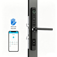 Cerradura Digital Inteligente con Huella Dactilar, Impermeable, de un Solo Lado, con Conexión WiFi, para Puerta Corredera de Aluminio Estrecha, con Ranura para Tarjeta de Memoria